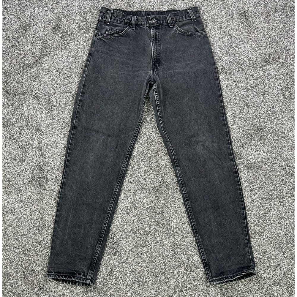 Levis Orange Tab Straight Fit Black Denim Jean Men No Size Tag Fit 31x30‎ Casual